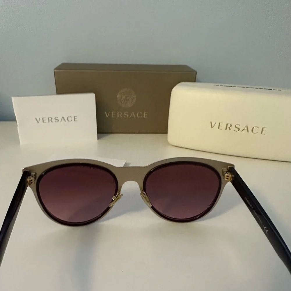 Versace Women's Elegant Burgundy Sunglasses - Picture 2 of 6